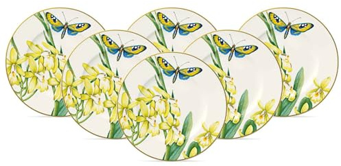 Villeroy & Boch – Amazonia brödtallrikar set om 6, Ø 16,4 cm | Sele med exotisk design, premium benporslin, diskmaskinssäker, färgglada