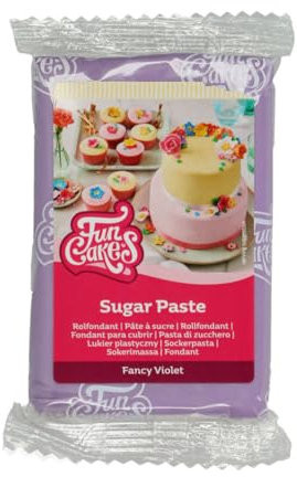 FunCakes Pasta di Zucchero Fancy Violet: facile da usare, liscia, flessibile, morbida e pieghevole, perfetta per decorare torte, halal, kosher e senza glutine. 250 gr
