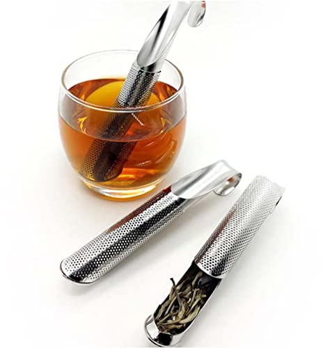 Luckygirl95 Tea Infuser, Stainless Steel Tea Strainer, Hanging Tea Filter Herb Tea Infuser Steeper Strainer for Loose Tea Leaf, Herbs or Spice, Tea Compartment Tool (2 pcs), Green, white, black