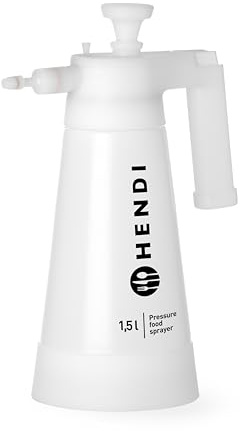 HENDI Tryckspruta, för mat, tryckspruta, sprayflaska, olje-protein-äggula-vatten, justerbart munstycke, 1,5 l, HDPE