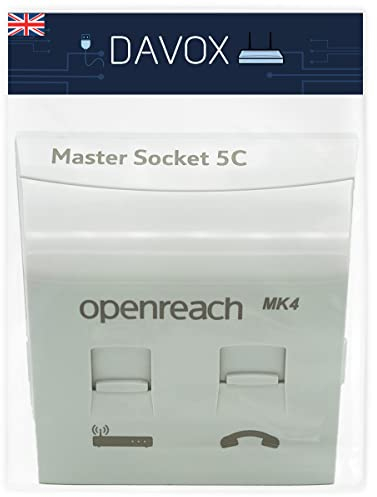 DAVOX BT Openreach master phone socket NTE5C MK2 + MK4 Faceplate - Combination Socket for Fibre Broadband + Filtered Telephone Main Line BT431a for Phone RJ11/RJ45 Data