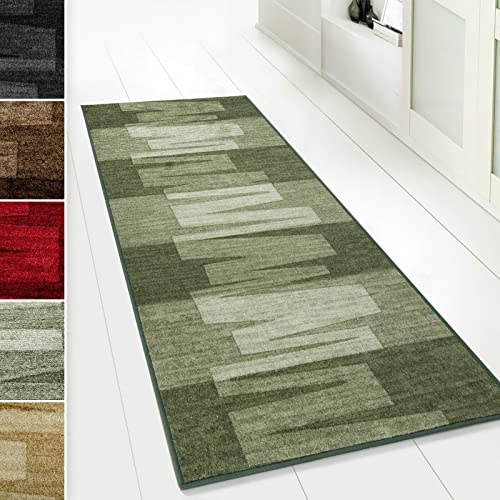 Floordirekt Läufer Teppich Brücke Teppichläufer Veneto (Grün, 67 x 100 cm)