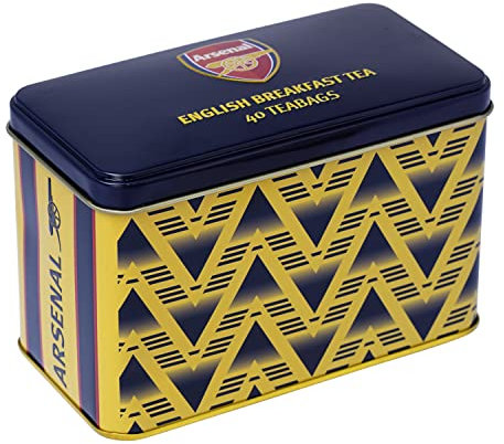 New English Teas Arsenal Bruised Banana Tea Tin with 40 English Breakfast Teabags