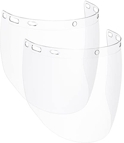 NoCry 2-Pack of Replacement Visors for Heavy Duty Clear Face Shield; Anti-Fog Protective Mask; ANSI Z87.1 Certified; Compatible with Prescription Glasses; Ideal for Woodworking