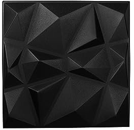 Nord Plus - Paneles de pared de poliestireno 3D, paneles para techo, decoración de pared, paneles de diamante negro de 3 mm de grosor - (36 unidades/9 m²)