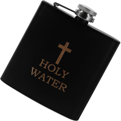 Frasco Sagrado De Acero Inoxidable Para Fugas De Alcohol: Frasco Con Diseño De Cruz Para Acampar