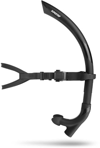 Supertrip Schwimmschnorchel Erwachsene, Schwimmer-Schnorchel mit Verstellbaren Riemen Swivel Stirnband, Schnorchel Training im Pool und Freiwasser für Unisex