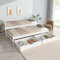 KUAKE Schlafsofa 90x200 cm, Tagesbett mit 2 Schubladen, Kinderbett Funktionsbett mit Lattenrost, Ausziehbett Einzel und Doppelbett, Massivholzrahmen, für Mädchen & Jungen, Weiß
