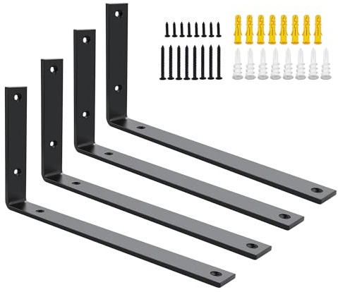 SAYAYO Schwerlastwinkel Regalwinkel Regalhalterung Schwerlast 300mm Metalle 90 Grad 4 Stück Winkel Regal Schwerlastkonsole für Wandmontage