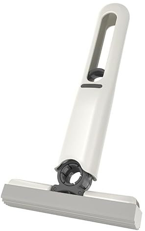 Mini balai mains libres | Éponge absorbante en microfibre | Serpillère de nettoyage à la main + presse | Pour cuisine, bureau, voiture, murs, armoire | 24,5 × 15,1 × 5 cm | Blanc