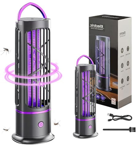 Lampe Anti Moustique Interieur,Mode Lumière Nocturne et Lampe UV Anti Moustique 2 en 1,29 CM de Haut Grande Surface Produit Anti Moustique,Appareil Anti Moustique Exterieur