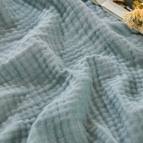 EMME Musselin Decke 150x200 Baumwolle Oeko-TEX Melange Türkis Kuscheldecke