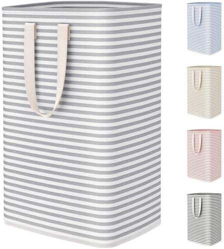 Lifewit Cesto Ropa Sucia, Cesta Ropa Sucia Plegable con Asas Extendidas, Laundry Basket, Bolsa para Baño, Dormitorio, Lavadero, 75L, Gris