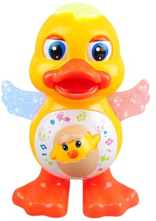 Duck Toy - 13.5 X 11.2 X 19 Cm Dancing Duck Toy, Singing And Dancing Wobbly Cartoon Duckling With LED Lights, Musical Dancingg, Mini Bath