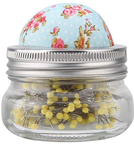 Jarchii Nadelkissen nähen, Nähen Nadelkissen Glasflasche, Nähen Nadelkissen Glasflasche Runde Perle großen Kopf Pins Halter DIY Sewing Kit für Hochzeiten Braut Corsage