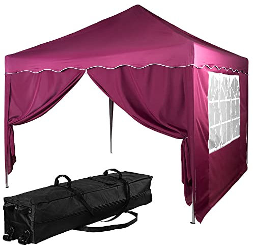 INSTENT Pavillon 3 x 3 m Basic wasserdicht UV Schutz 50+, 2 Seiteneile, rot