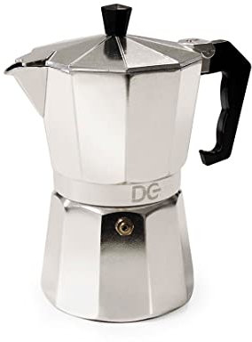 Dc Casa Caffettiera Moka Mezza Tazza – Caffettiera Tradizionale in Alluminio con Manico in Polipropilene – Per Espresso Ricco e Aromatico