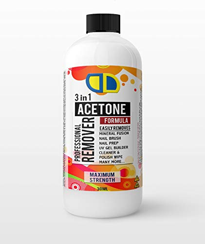 3 IN DD 99,9% Acetone Solvente Professionale per Smalto UV LED Gel 30ml