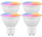 Ampoule WiFi Connectée GU10, Ampoule Intelligente WiFi Connecée Alexa et Google Home,RGBCW 500Lm 5W(=50W Ampoule Halogène) Multicolore Dimmable Aucun Concentrateur Requis, 4 pièces