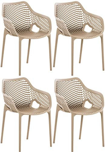 CLP XL-Bistrostühle Air I Stapelstühle Air Aus Kunststoff Mit 44 cm Sitzhöhe I Outdoor-Stühle Mit Wabenmuster, Farbe:Schlamm