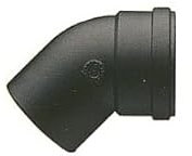 Curva gomito a 45° Fumisteria in Acciaio al Carbonio Smaltato Nero per Stufe a Pellet e Legna sp 2mm (D 80 mm RAGGIO STRETTO)