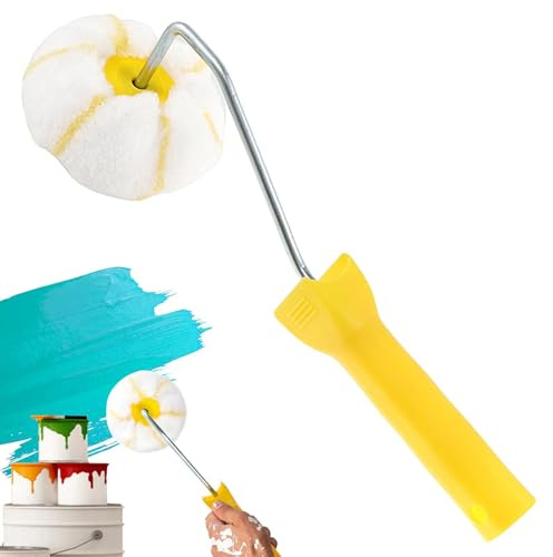 Rullo per pittura angolare, rullo portatile per bordi, rullo per pittura ad angolo, facile da usare, strumento per pittura ad angolo, rullo per angoli per cartongesso, pennello e rullo per fango per