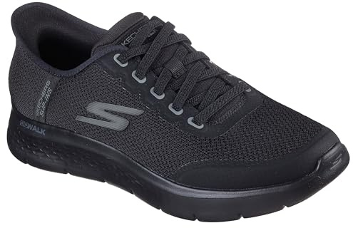 Skechers Homme Go Walk Flex Netro Slip-In ENTRAINEUSE, Black Textile/Synthetic, 44 EU