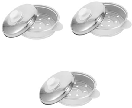 PRETYZOOM 3 Sets Multi-Functional Steamer Basket Lid for Electric Rice Cookers Steam Seafood Vegetables