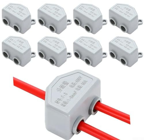 HpLive 8 pezzi 400 V morsettiera a morsetto rapido, connettore per cavi elettrici, 60 A, distributore ad alte prestazioni, conduttore in ottone, 1 – 6 mm², dimensioni del cavo grigio