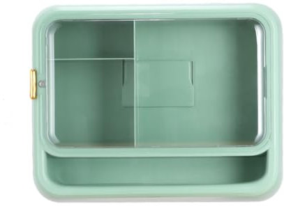 Zymoplas Scatola portaoggetti per cosmetici montata a parete trasparente e visibile, è molto comoda per recuperare oggetti per la casa, verde, (Piazza)