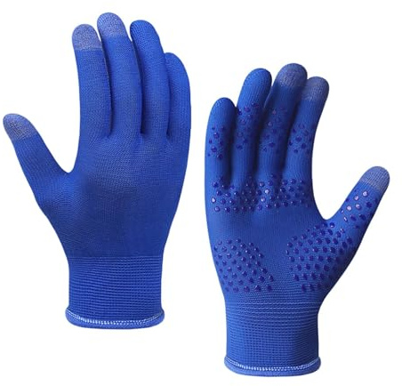 Teruyol Guantes de Escalada, Guantes de Invierno para Pantallas Táctiles, Guantes de Dedos Completos, Construcción de Nailon, Antideslizantes, para Hombres, D, Azul, Mujer