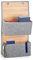 Relaxdays Hängeaufbewahrung Bad und Flur, 2 Fächer Türgarderobe 62 x 33 x 12 cm H x B x T, Bambus und Stoff, grau