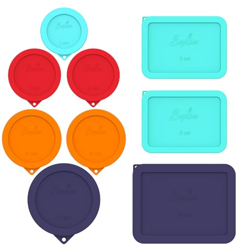 Sophico Silicone Storage Cover Lids Replacement for Anchor Hocking and Pyrex Glass Bowls (Container not Included) (MIX-9 PACK)