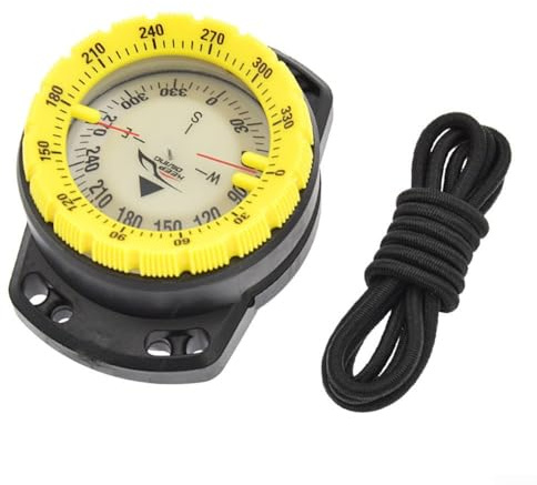 Bussole con cinturino da polso, bussola subacquea per navigazione, leggera, portatile, impermeabile, 8,2 x 6,2 x 3,5 cm (giallo)