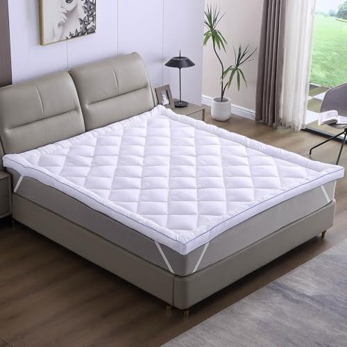 AMBINESS Matratzen Topper Jacquard | 7 Größen | 80x200cm - 180x200cm | 7cm Dicker Matratzentopper | Beste Luftzirkulation temperaturregulierend Maschinenwaschbar | Öko-Tex | Boxspringbett | 140x200cm