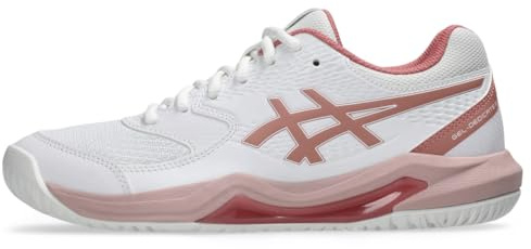 ASICS Women's Gel-Dedicate 8 Tennis Shoes, 9, White/Rose Rouge