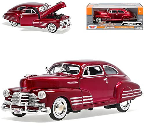Motormax Chevrolet Chevy Aerosedan Fleetline Coupe Rot 1948 Oldtimer 1/24 Modell Auto