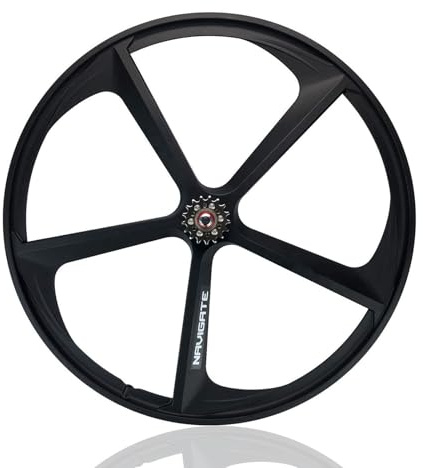 Juego De Ruedas para Bicicleta De Piñón Fijo 700C 5 Radios Aleación De mag Rueda para Una Sola Velocidad/Bicicleta De Pista Freno V Ruedas Delanteras Y Traseras 100/120mm Bujes(700C Rear)