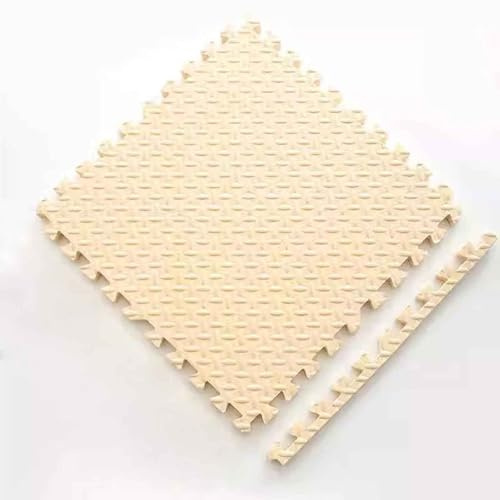 Interlocking Foam Floor Mats Soft 30x30x1.2cm (9 Mats) Non-Slip Protective Flooring Matting for Home, Workout and Exercise Use(Beige)