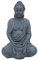 Worldconnection XXL GROSSER Buddha 100 cm STEINFIGUR-Optik Garten Deko Figur Skulptur Feng Shui