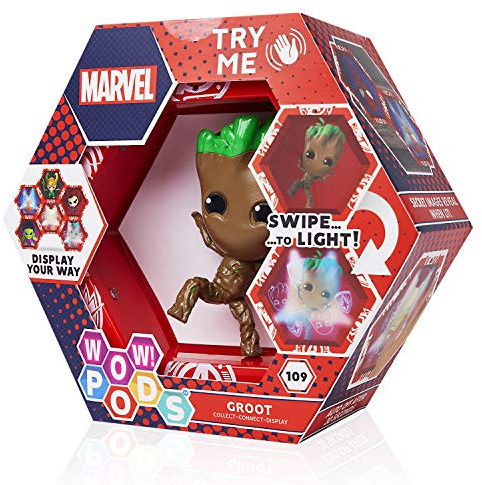 - PODS Avengers Collection - Groot , Figurine de super-héros lumineuse à tête branlante , Jouets officiels Marvel