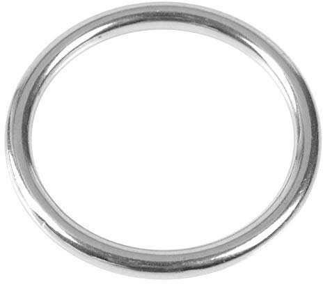Anello saldato O ring in acciaio inossidabile per barche Anello saldato marino Cerchio lucidato per anelli yoga Animali domestici Arrampicata subacquea(6 * 80mm)