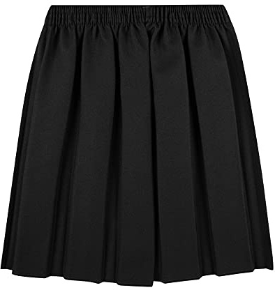 Alanna Jones School Uniform Skirt Girls Back to School UK Box Pleated Round Elasticated Waist Skirt Age 2-16 Years (3-4 Years, Black)