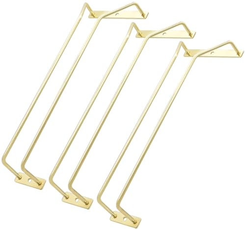 zoohot 30,5 cm goldenes Weinglasregal, Unterschrank, Weinglashalter, Edelstahl, Stielglashalter zum Aufhängen, für Schrank, Küche, Bar, 3er-Set