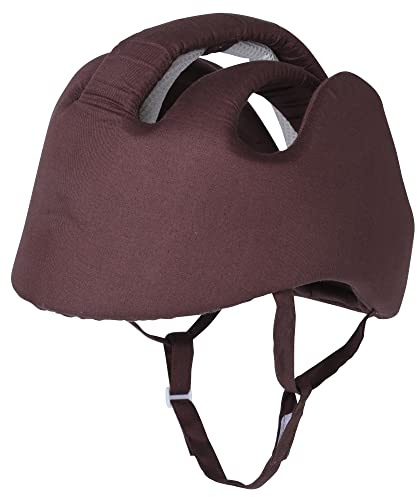 Thick Protection Helmet for Elderly Youth Kids Adults,Head Protection for Elderly Falls,Soft Helmet for Epilepsy Seizures Prevent Head Injuries,Safety Bump Cap,for Home Gardening (Coffee Cloth Inner)