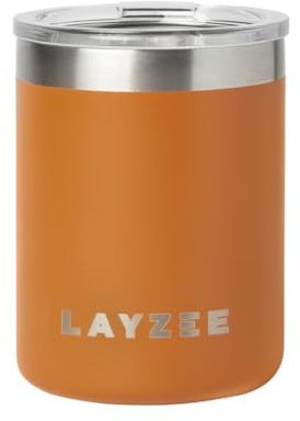 Thermobecher 330ml doppelwandige vakuumisolierter Edelstahl, Spülmaschinenfest + robust, stundenlang heisse oder kalte Getränke geniessen (mellow sunset)