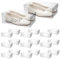 QWORK® 20 Pezzi Scatole per Scarpe, Scatole Portaoggetti in Plastica, Scatole Scarpe Trasparenti Pieghevole, Scatole Portascarpe con Coperchio, per Scarpe da Donna