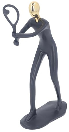 Escultura de Resina de tenista, Acabado Mate, 24 x 5 x 13,5 cm, decoración Deportiva para Interior