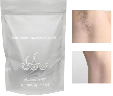 Polvere Depilatoria Hurtless per Donne e Uomini, Ingredienti Naturali Delicati Non Irritanti con Cera Alle Erbe per Tutti i Tipi di Pelle