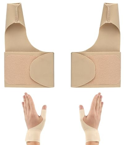 2 Stück Daumenbandage Rechts Links Je Eine,Daumenschene Rechts,Daumen Handbandage,Handgelenkschiene Bandage,Geeignet für Den Einsatz Arbeit Und Im Alltag,Hilfreich Behandlung Von Sehnenentzündungen